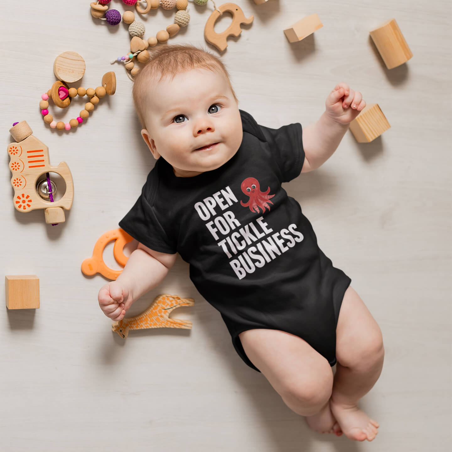 Tickle Business - Black Onesie