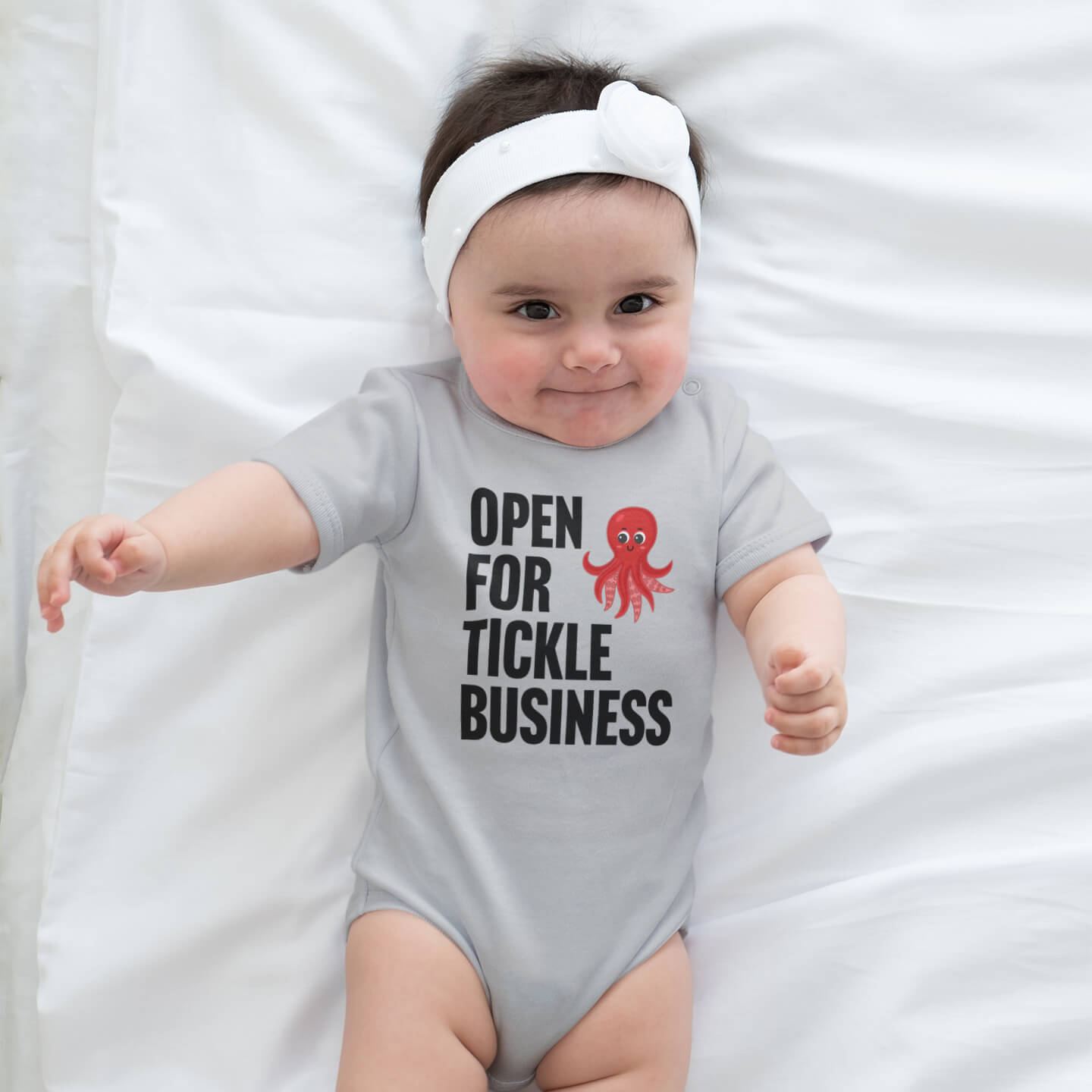 Tickle Business - Heather Gray Onesie
